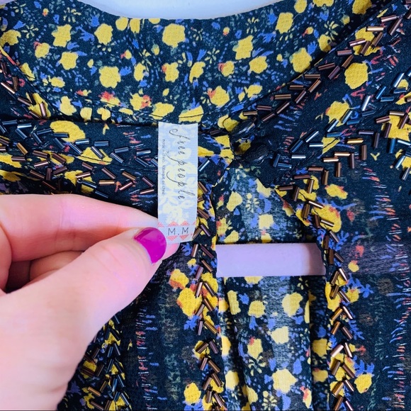 Free People If I Had You Printed Blouse Medium - Picture 8 of 8